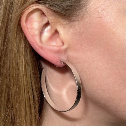 Hoop Earrings Maxi Rhodium Plated