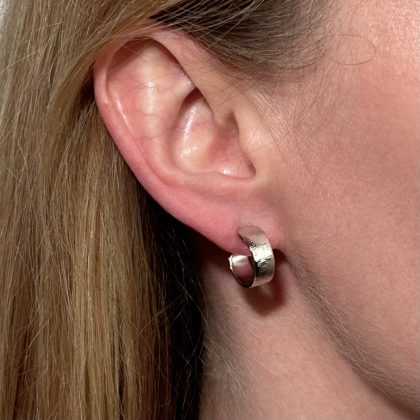 Hoop Earrings Mini Rhodium Plated